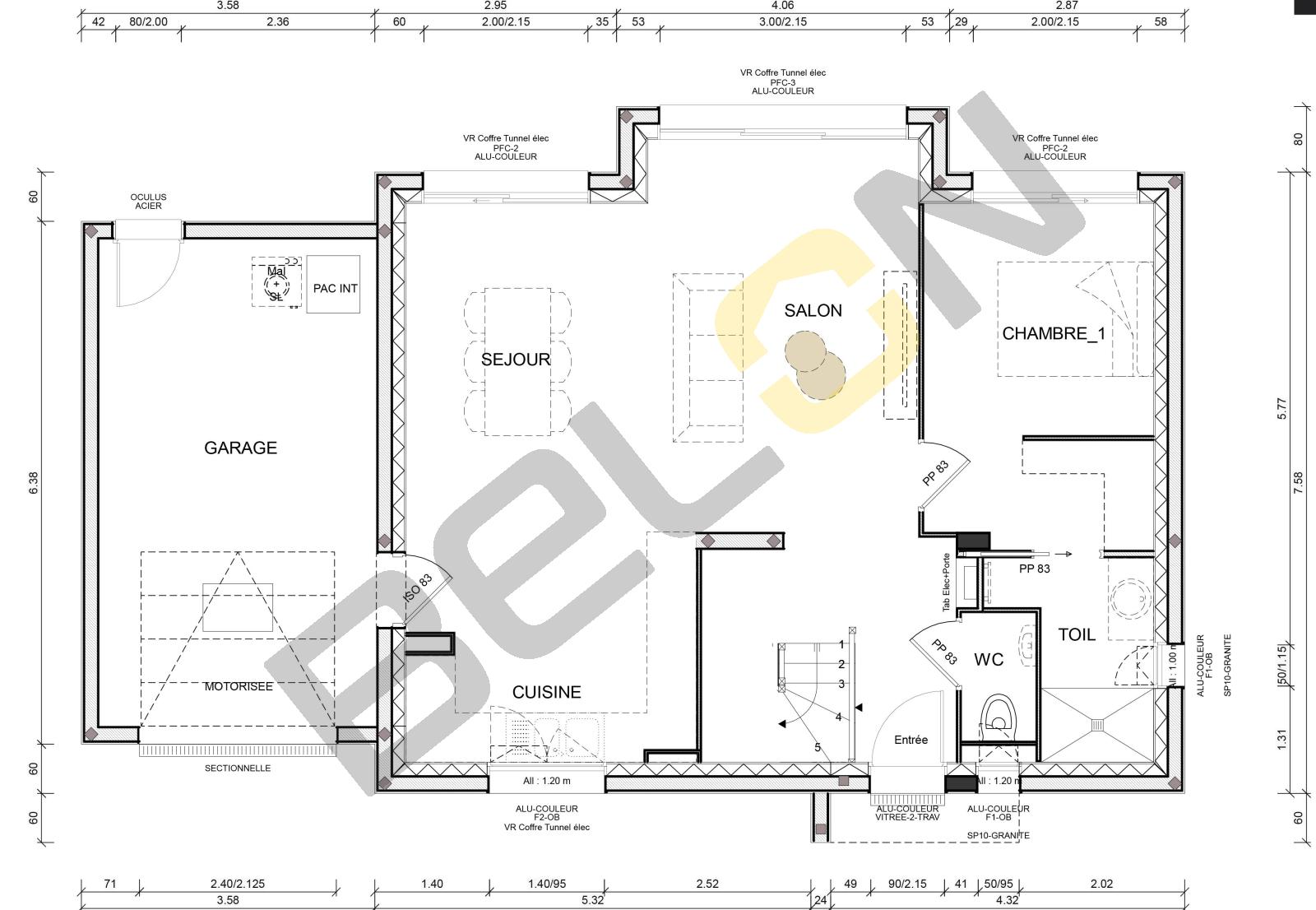 Plan maison à étage - 101.04m² - 4 chambres | Constructions du Belon