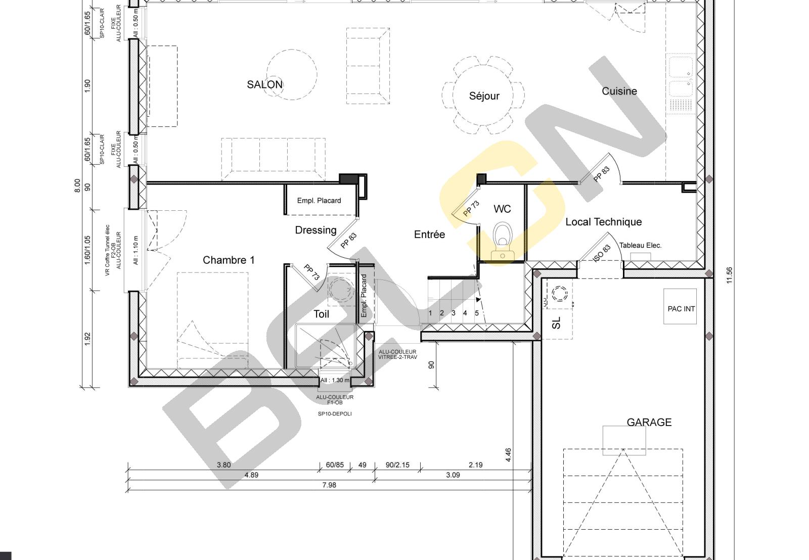 Plan maison à étage - 104.34m² - 4 chambres | Constructions du Belon